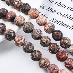 Natural Leopard Skin Jasper Round Beads Strands&nbsp;G-S182-12mm