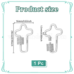 1Pc 925 Sterling Silver Screw Carabiner Lock Charms&nbsp;STER-NB0001-20B-P
