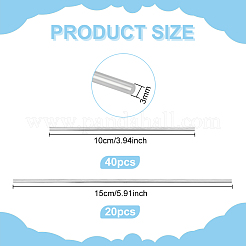 60Pcs 2 Styles 304 Stainless Steel Rods&nbsp;STAS-BC0003-68