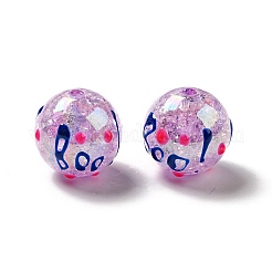 AB Color Transparent Crackle Acrylic Round Beads&nbsp;OACR-A013-04C