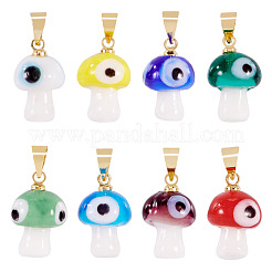 16Pcs 8 Colors Handmade Lampwork Pendants&nbsp;LAMP-TA0001-78
