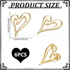 6Pcs Heart Zinc Alloy Lapel Pins for Backpack Clothes&nbsp;JEWB-UN0002-74G