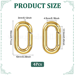 4Pcs 304 Stainless Steel Spring Gate Rings&nbsp;STAS-ME0003-75