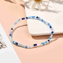 Faceted Round Glass Beads Stretch Bracelet for Teen Girl Women&nbsp;BJEW-JB07072-02