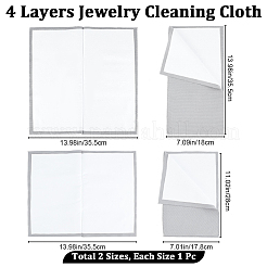 2Pcs 2 Style 4 Layers Silver Polishing Cloth&nbsp;TOOL-BBC0001-04A