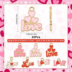 20Pcs Valentine's Day Alloy Enamel Pendants&nbsp;FIND-FS0005-21