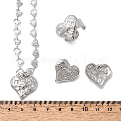 Heart 304 Stainless Steel Pendant Necklaces & Stud Earrings & Cuff Ring Sets for Women&nbsp;SJEW-F226-01P