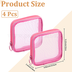4Pcs Nylon Mesh and Polyester Fiber Cosmetic Zipper Storage Clutch Bags&nbsp;ABAG-CN0001-57A