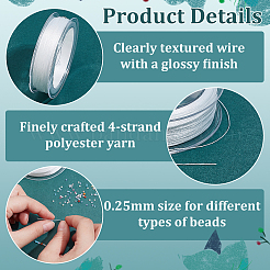 10M 1 Roll Polyester Beading Threads for Seed Beads&nbsp;OCOR-WH0082-348