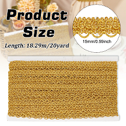 Polyester Braided Metallic Lace Trim&nbsp;SRIB-WH0011-180A-01