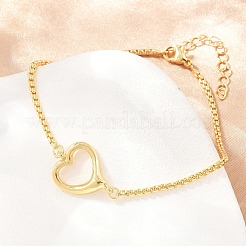 Brass Heart Link Bracelets for Women&nbsp;KK-CBA68DA-02