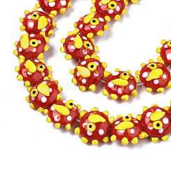 Handmade Bumpy Lampwork Beads Strands&nbsp;LAMP-N021-036E