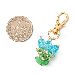 Flower Glass Pendants Decorations&nbsp;HJEW-MZ00248-03