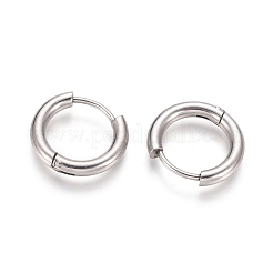 Tarnish Resistant 202 Stainless Steel Huggie Hoop Earrings&nbsp;A-EJEW-F111-16mm-P