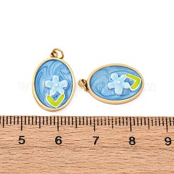 304 Stainless Steel Enamel Pendants&nbsp;STAS-U061-43G-02