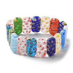 Handmade Millefiori Lampwork Beaded Stretch Bracelets for Men Women&nbsp;BJEW-G738-01C-14
