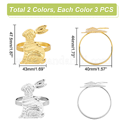 6Pcs 2 Colors Tibetan Style Iron Napkin Rings&nbsp;AJEW-UN0001-34