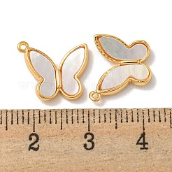 Brass Pave Shell Butterfly Charms&nbsp;KK-K378-30G