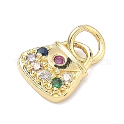 Brass Micro Pave Cubic Zirconia Pendants&nbsp;LS-KK-K417-17G