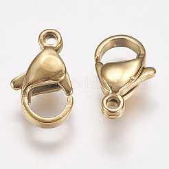 Ion Plating(IP) 304 Stainless Steel Lobster Claw Clasps&nbsp;STAS-P185-12-G
