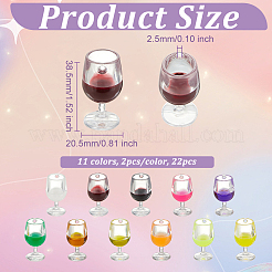 22Pcs 11 Colors Transparent Resin Pendants&nbsp;RESI-OC0001-61