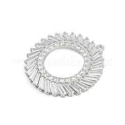 Brass Micro Pave Cubic Zirconia with Glass Pendants&nbsp;KK-Q026-19P