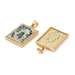 Brass Micro Pave Clear Cubic Zirconia Pendants&nbsp;KK-S048-03G