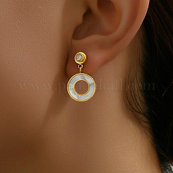 Cubic Zirconia Donut Dangle Stud Earrings&nbsp;NH4913