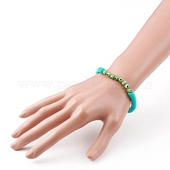 Polymer Clay Heishi Beads Stretch Bracelets&nbsp;BJEW-JB05905-05