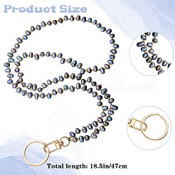 Natural Cultured Freshwater Pearl Beads Card Holders Neck Strap Chain&nbsp;HJEW-SZ00073