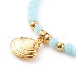Golden Plated 304 Stainless Steel Stretch Charm Bracelets&nbsp;BJEW-JB06096-02