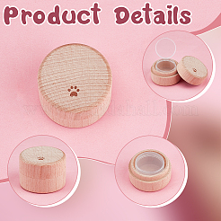 Carved Wood Baby Tooth Keepsake Cases with Lids&nbsp;CON-WH0100-09A