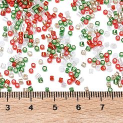4 Colors Christmas 11/0 Glass Seed Beads&nbsp;SEED-X0058-13