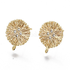 Brass Micro Pave Cubic Zirconia Stud Earring Findings&nbsp;X-KK-T056-05G-NF