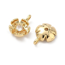 Brass Micro Pave Cubic Zirconia Pendants&nbsp;KK-L260-07G