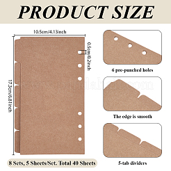 5Pcs Kraft Paper Binder Dividers&nbsp;AJEW-CP0011-76A