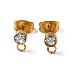 304 Stainless Steel Stud Earrings Findings&nbsp;STAS-WH0029-44B-G
