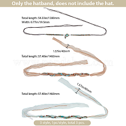 3Pcs 3 Styles Alloy & Polyester Hat Band Sets&nbsp;AJEW-GF0011-92
