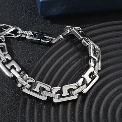 304 Stainless Steel Number 9 Link Chain Bracelets&nbsp;SA-CBA2696-12P