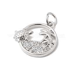 Brass Micro Pave Cubic Zirconia Pendants&nbsp;KK-P343-01A-P