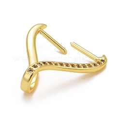 Rack Plating Brass Micro Pave Cubic Zirconia Ice Pick Pinch Bails&nbsp;LS-KK-B056-01G