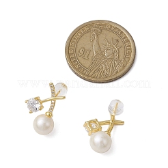 Natural Pearl Ear Studs&nbsp;EJEW-P286-45G