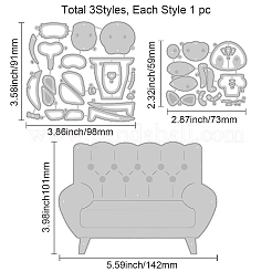 3Pcs 3 Styles Carbon Steel Cutting Dies Stencils&nbsp;DIY-WH0309-915