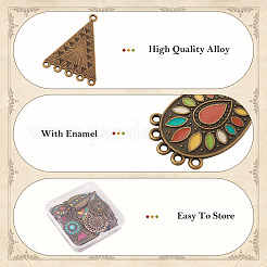 20Pcs 10 Style Tibetan Style Alloy Enamel Chandelier Components Links&nbsp;FIND-TA0001-83