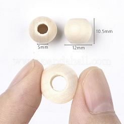 Unfinished Natural Wood European Beads&nbsp;X-WOOD-Q041-04E