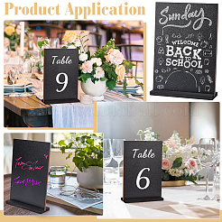 Rectangle Chalkboard Signs with Wood Base Stand&nbsp;DJEW-WA0001-05