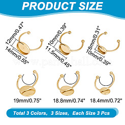 27Pcs 9 Style 304 Stainless Steel Open Cuff Rings Components&nbsp;STAS-DC0015-41