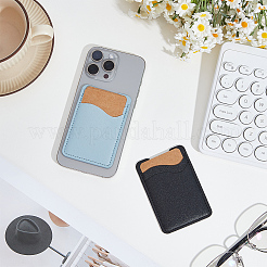 2Pcs 2 Colors Self-Adhesive PU Leather ID Card Holder&nbsp;AJEW-CN0007-49