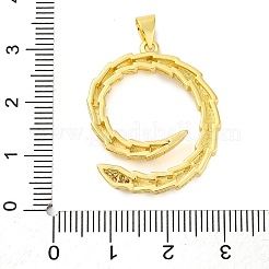 Rack Plating Brass Micro Pave Cubic Zirconia Pendants&nbsp;KK-M021-10G