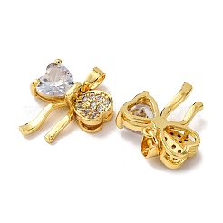 Brass Micro Pave Cubic Zirconia Pendants&nbsp;KK-F911-30G-01
